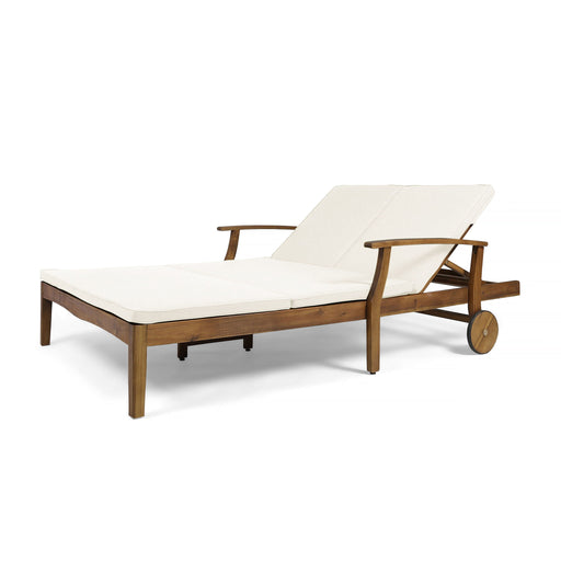 Etherealize - Outdoor Adjustable Double Chaise Lounge With Water Resistant Cushions Noble House