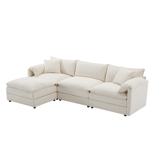 Modular Sectional With Deep And Wide Seat, Cloud Couch Set With Double Cushions Sofa With Movable Ottoman Luxe & Co.