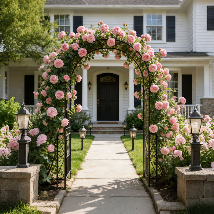 Metal Garden Arch Garden Arbor Trellis Climbing Plants Support Rose Arch Outdoor Arch Daily Nest
