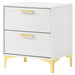 Karena - 2 Drawer Rectangular Nightstand - White Furniture Max
