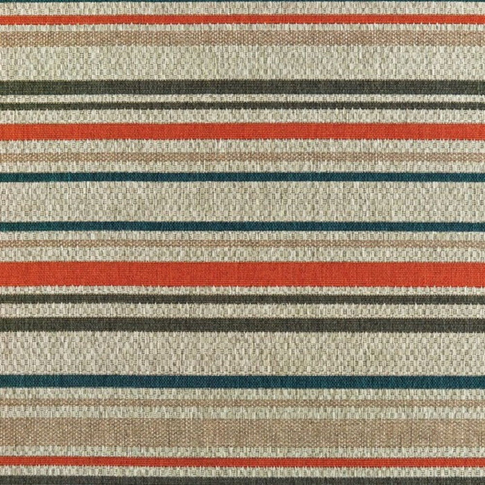 10' X 13' Striped Indoor / Outdoor Area Rug - Blue / Gray