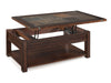 Roanoke - Rectangular Lift Top Cocktail Table (With Casters) - Cherry And Slate Magnussen Furniture