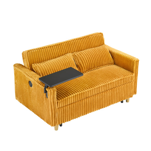 Pull Out Sofa With Movable Tabletop And USB Ports Home Essentials