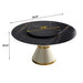 59.05" Modern Artificial Stone Round Carbon Steel Base Dining Table, Can Accommodate 6 People, Artificial Stone Turntable - White / Black Home Essentials