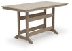 Seacliff Beach - Rectangular Counter Height Dining Table With Umbrella Option - Medium Brown Signature Design by Ashley®