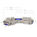 Nova - Sectional With Bluetooth Speaker, LED And Lifting Wine Cabinet Matrix Furniture Group