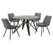 Vellux - 5 Piece Round Dining Table Set With Concrete Top Upholstered Chairs - Gunmetal Furniture Max