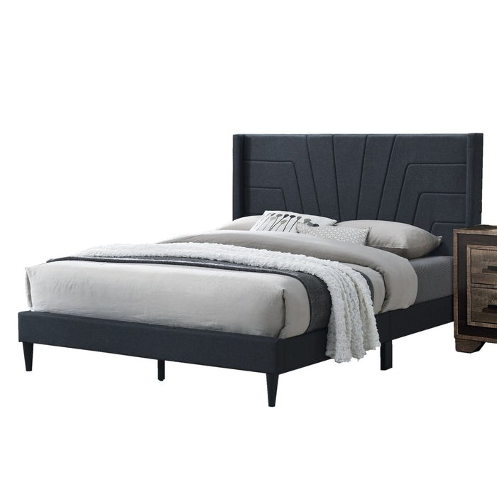 Eastern King Size Bed, Upholstered Platform Bedframe - Charcoal Home Essentials