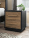 Kozmour - Two Drawer Night Stand - Black / Brown Signature Design by Ashley®