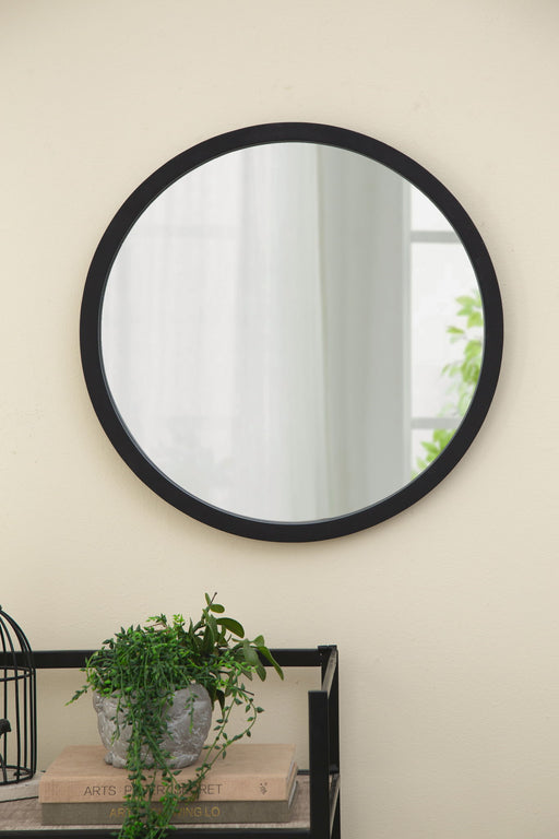 Circle Wall Mirror With Wooden Frame, Wall Mirror For Living Room Daily Nest