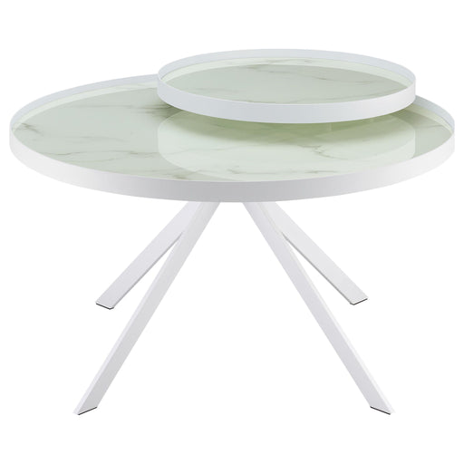 Shayne - Round Top Coffee Table With 2 Tier Design Furniture Max