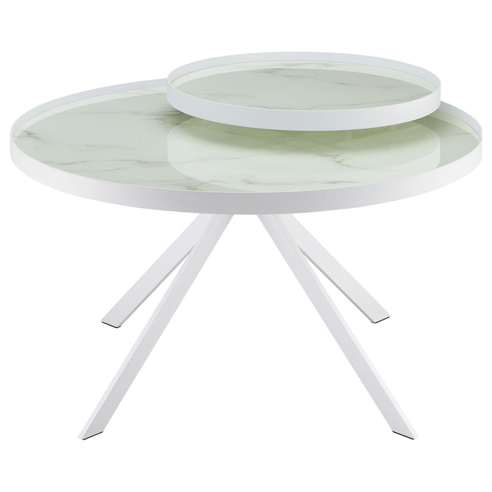 Shayne - Round Top Coffee Table With 2 Tier Design Furniture Max