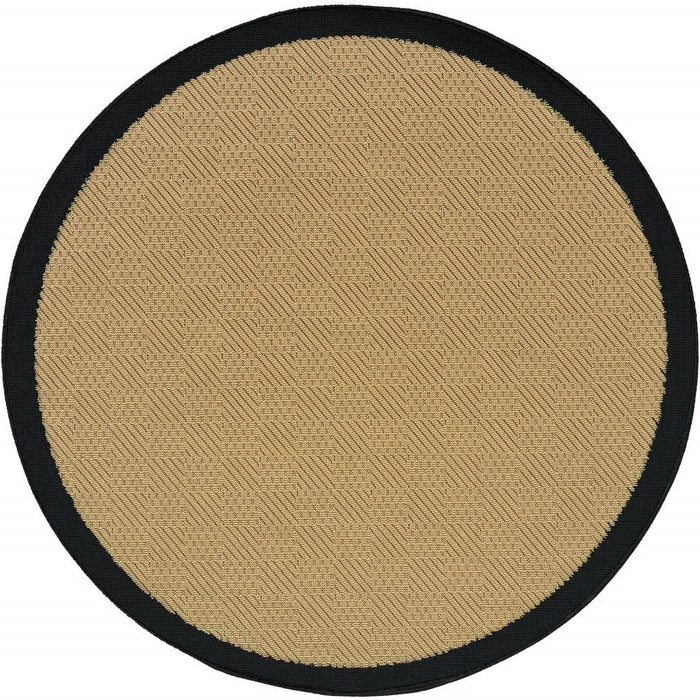 8' X 8' Indoor / Outdoor Area Rug - Beige / Black