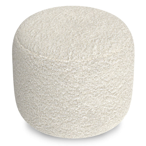 Chantal - Round Pouf - White Simpli-Home