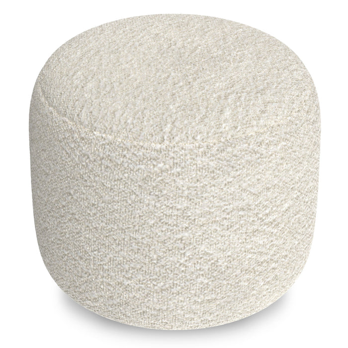 Chantal - Round Pouf - White Simpli-Home