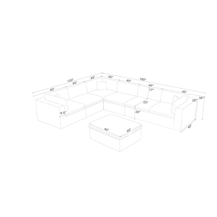 Custom Configuration Modular Sectional With Toss Pillows Home Essentials