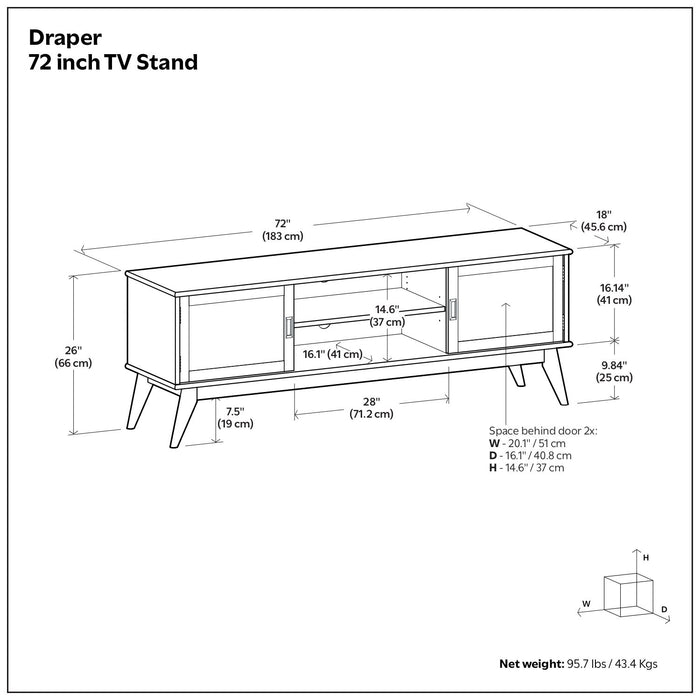Draper - Handcrafted Mid Century Low TV Media Stand Simpli-Home