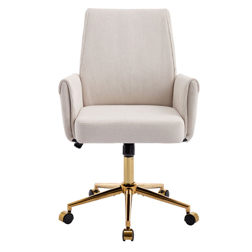 Ergonomic Mid-Back Office Chair With Striped Fabric Home Essentials