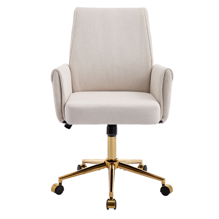 Ergonomic Mid-Back Office Chair With Striped Fabric Home Essentials