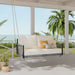 Outdoor Swing Sofa With Soft Cushions For Patio - Beige Hearth and Haven