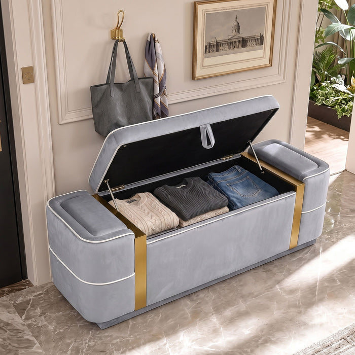 Storage Bench Upholstered Ottoman Bed End Bench With Lift Top Storage Hearth and Haven