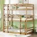 Twin Over Twin Over Twin Triple Bunk Bed With 2 Built In Ladders, Guardrails - Natural Home Essentials