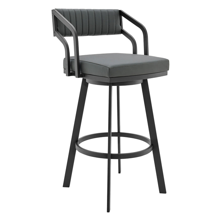 Swivel Low Back Counter Height Bar Chair - Gray / Black