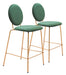 Odessa - Counter Stool (Set of 2) - Green / Gold Zuo Modern