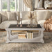 Farmhouse Rectangular Coffee Table With 2 Tiers Hearth and Haven