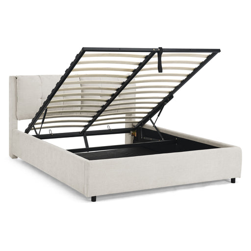 Storage Upholstered Hydraulic Platform Bed With Integrated Headboard Home Essentials