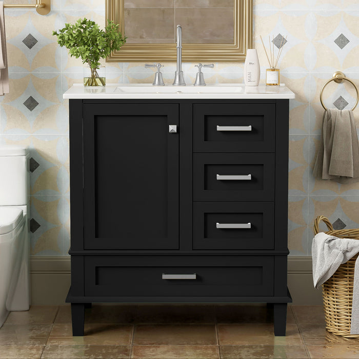 Bathroom Vanity, Modern Bathroom Cabinet With Sink Combo Set, Bathroom Storage Cabinet With A Soft Closing Door And 3 Drawers, Solid Wood Frame Hearth and Haven