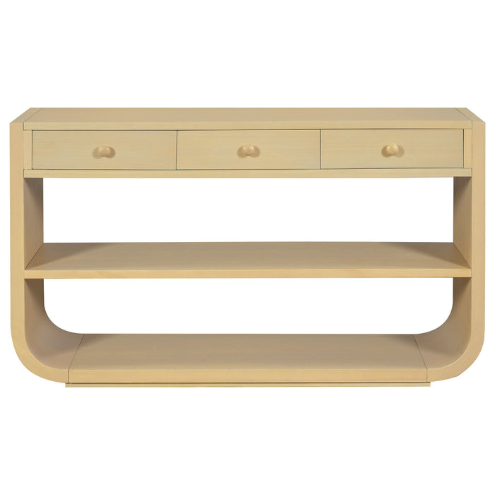 Console Table With 3 Soft Close Drawers & 2 Open Shelves Noble House