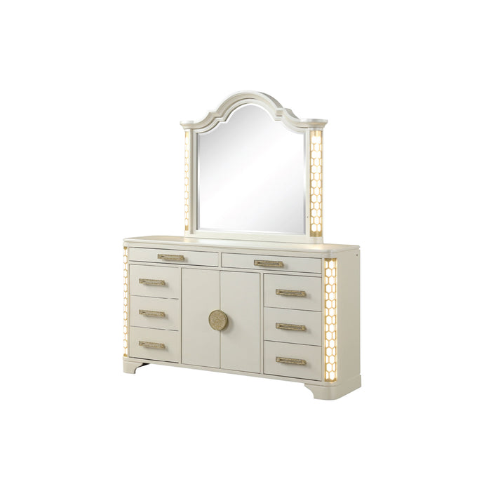 Jasmine - Mirror With Side LED Lighting - Beige Matrix Furniture Group
