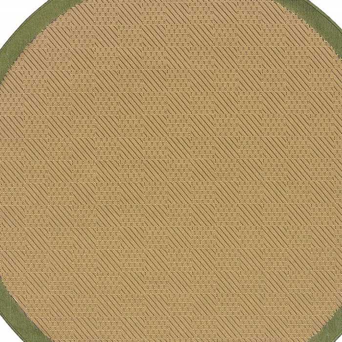 8' X 8' Round Stain Resistant Indoor / Outdoor Area Rug - Beige