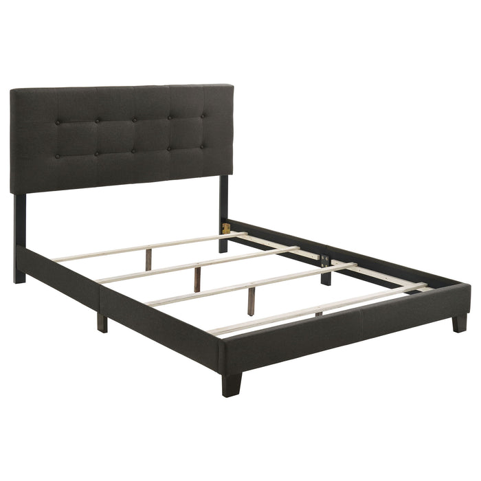 Tufted Full Panel Bed With Button Tufted Headboard, Platform Design - Charcoal Furniture Max