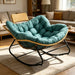 Oversized Papasan Rocking Chair Outdoor With Thick Cushion Home Essentials