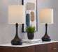 Genie - Contemporary Table Lamp (Set of 2) - Matte Black / Oatmeal Lumi Source