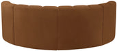 Arc - Velvet 4 Piece U-Shaped Modular Sofa - Saddle Meridian Furniture