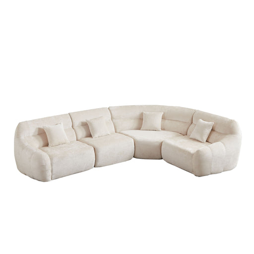 Luxury Curved Corner Sectional Sofa With 4 Pillows Home Essentials