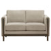 Fisher - Upholstered Panel Arm Loveseat - Taupe Furniture Max