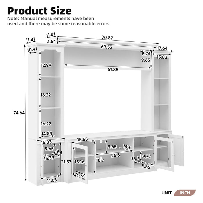 All-In-One TV Stand With Bookcase For TVs Up To 65" Hearth and Haven