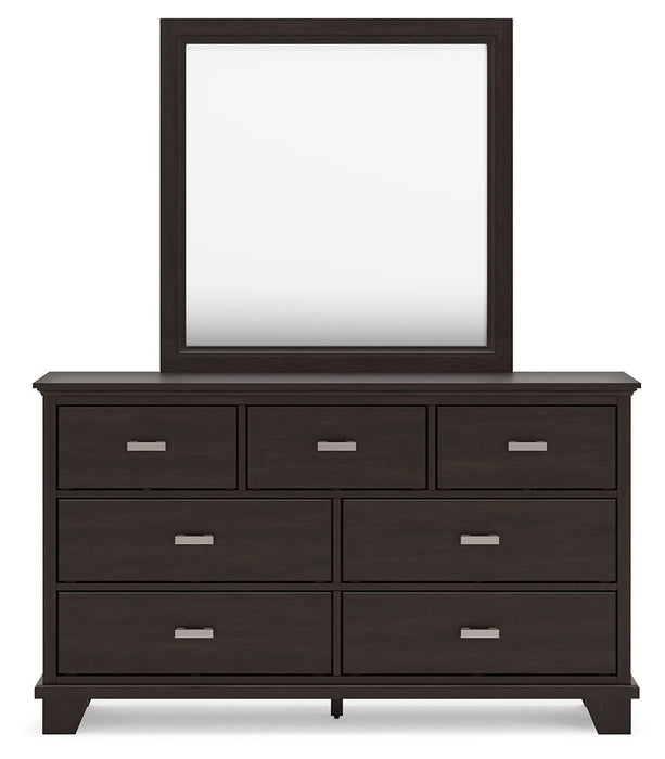 Covetown - Dresser And Mirror - Dark Brown Signature Design by Ashley®