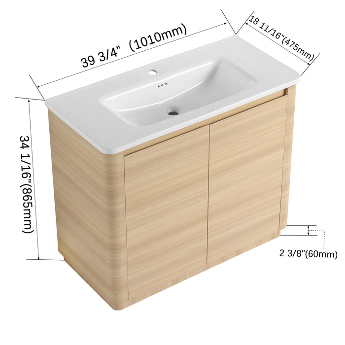 Freestanding Bathroom Vanity With Sink & 2 Soft Close Doors Home Essentials