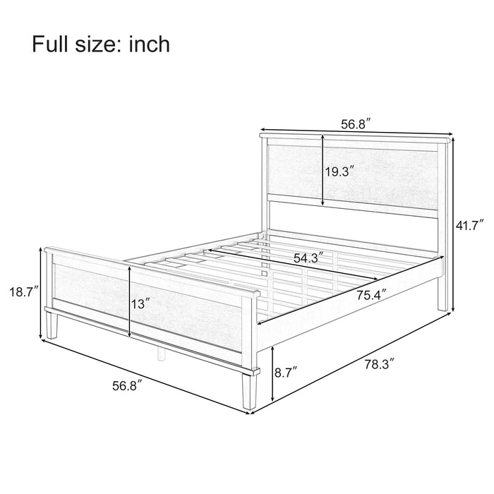 Mid-Century Platform Bed With Headboard And Slat Support, No Box Spring Needed Hearth and Haven