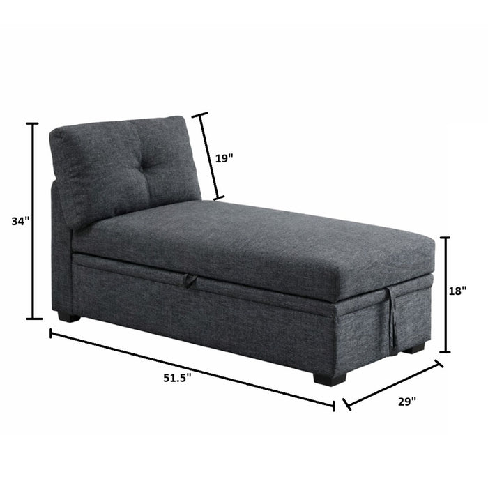 Reversible Storage Chaise - Dark Gray Home Essentials
