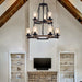 Wagon Wheel Chandelier, Ceiling Light With Adjustable Height - Black / Brown Daily Nest