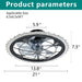 21" Caged Ceiling Fan With Dimmable LED Light And Remote Control, Low Profile Flush Mount Fan - Matte Black Daily Nest