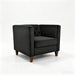 Button Tufted Accent Square Arm Upholstered Chair - Black US Pride