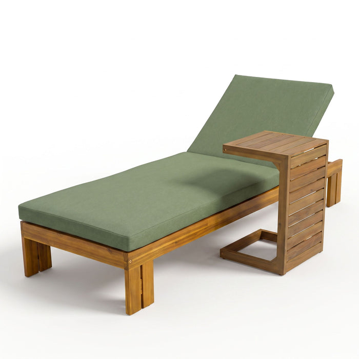 Outdoor Chaise Lounge Set & Side Table, 5 Position Adjustable Patio Recliner Noble House