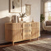 Fluted Sideboard Buffet Cabinet With Sliding Doors And Adjustable Shelves Noble House